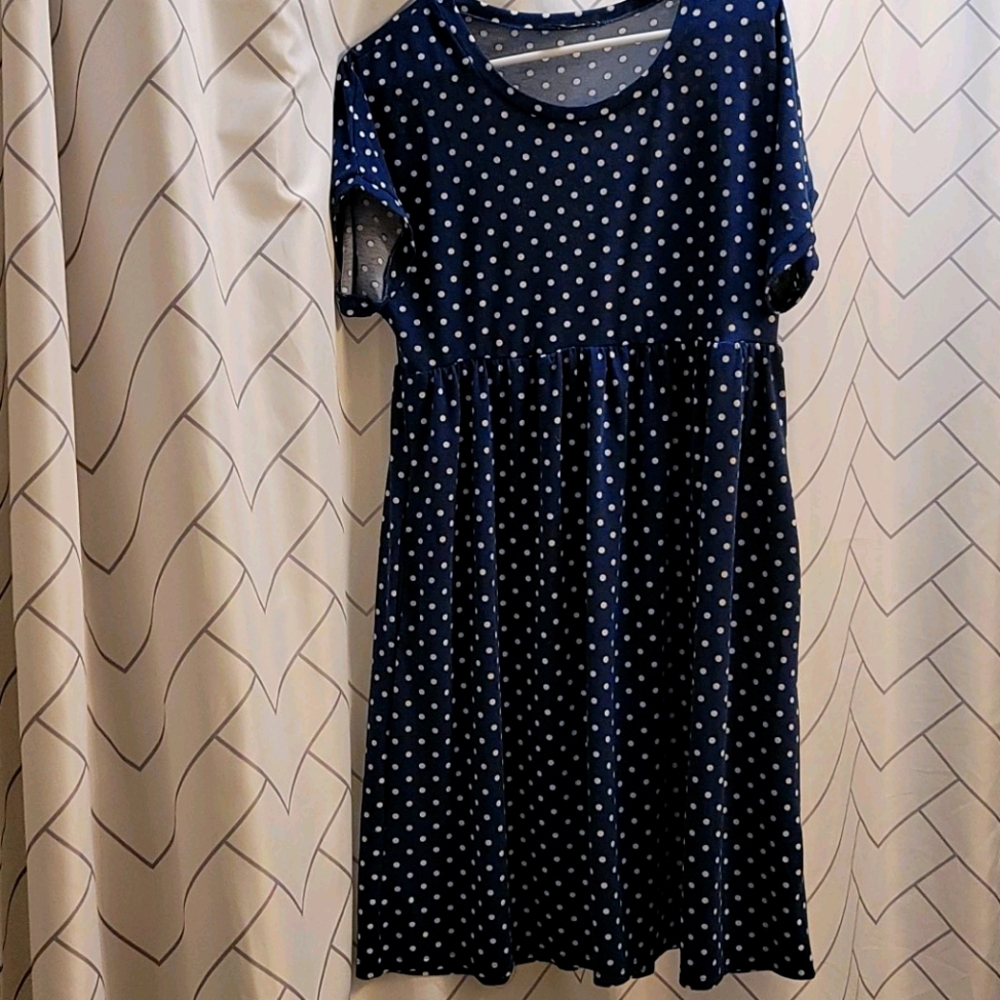 Blue polka dot dress
